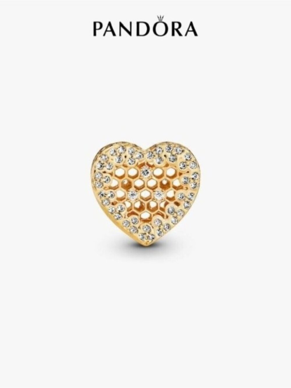 Pandora Heart Honeycomb Lace Charm